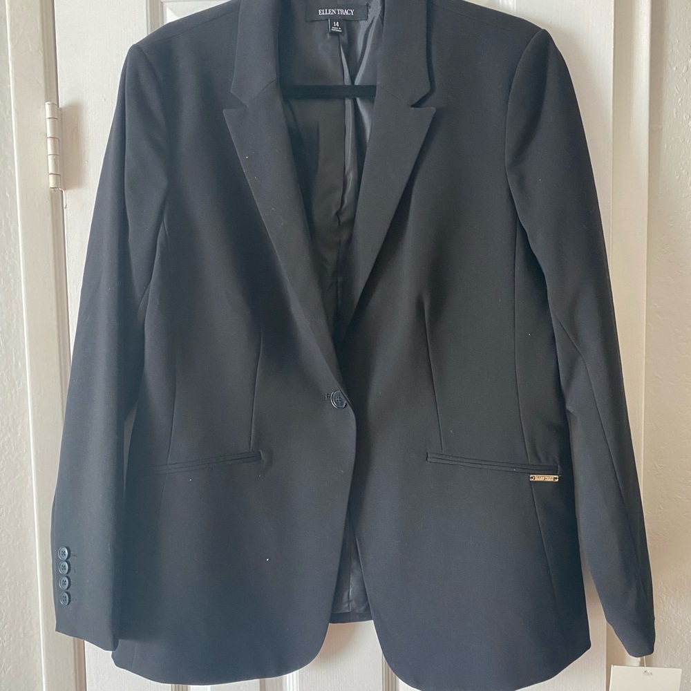 NWT Ellen Tracy Black Suit Jacket - 14